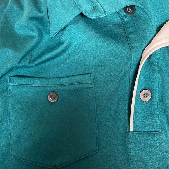 Adidas ClimaCool Performance Polo, Green/Dark Slate, Men’s Large. - Picture 5 of 5